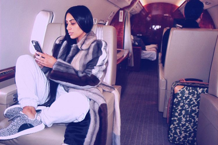 Kim Kardashian On A Jet