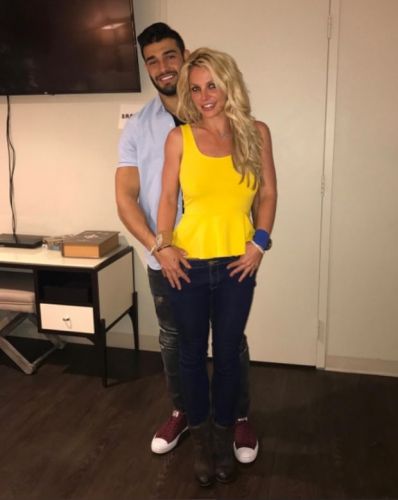 Britney Spears Got A Free Ride On Sam Asghari's Shoulders