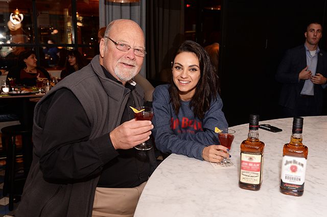 Mila Kunis celebrated the anniversary of Jim Beam