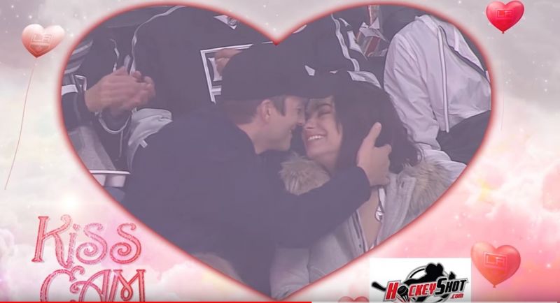 Ashton Kutcher And Mila Kunis Kiss At LA Kings Game