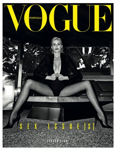Sharon Stone has fully exposed the chest for Vogue Portuguese