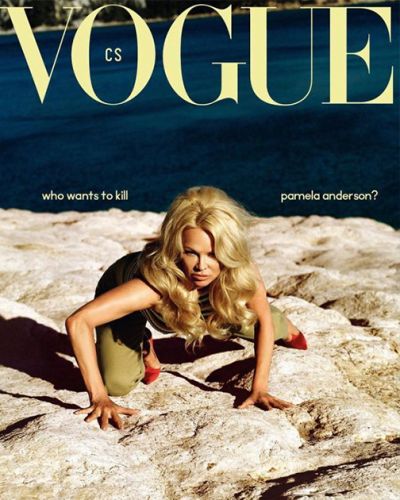 Pamela Anderson graced the cover of Vogue Czechoslovakia