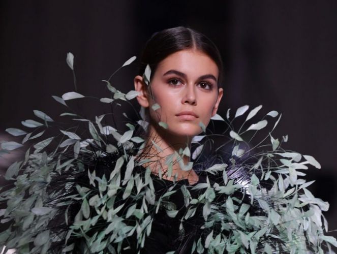 Kaia Gerber appeared as a grunge diva in a Versace advertising campaign
