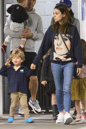 Mila Kunis with her son Dimitri went for a walk