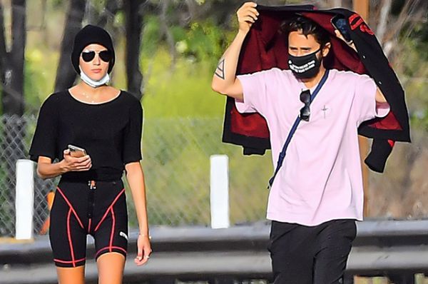 Jared Leto and his girlfriend are walking in Malibu