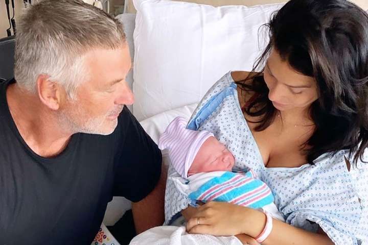 Alec Baldwin, 62, showed off his newborn son